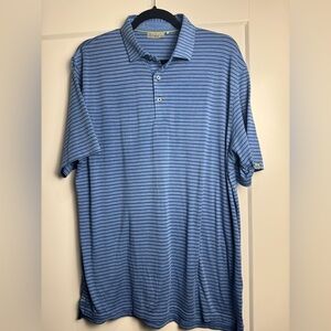 tasc Performance Polo Men's s/s Blue Stripe Lightweight Stretch Super Soft